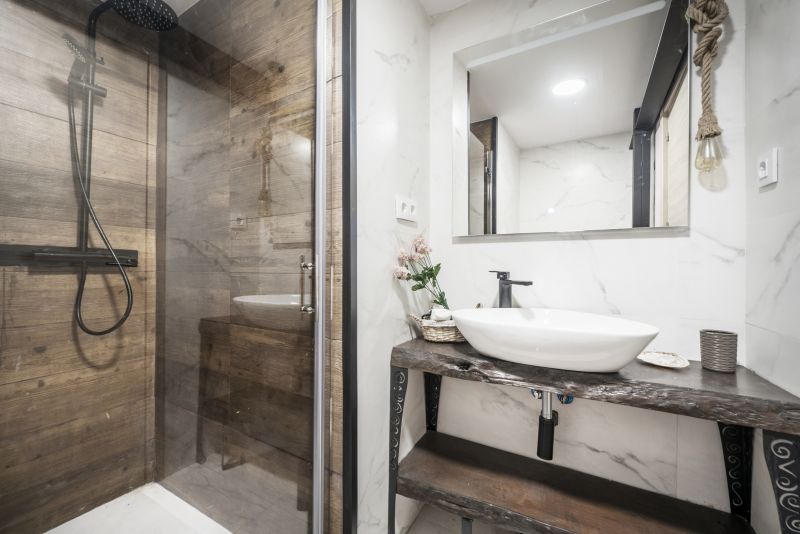 Contemporary Shower with Matte Black Fixtures