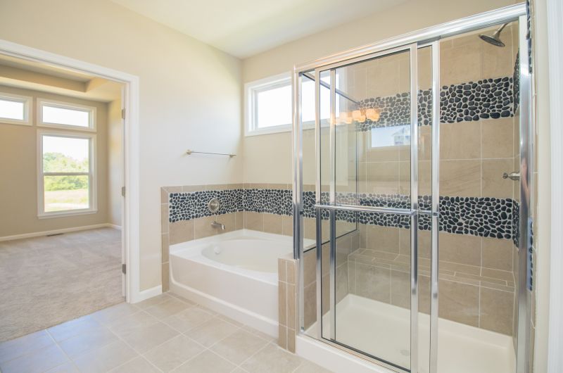 Open Shower with Pebble Flooring