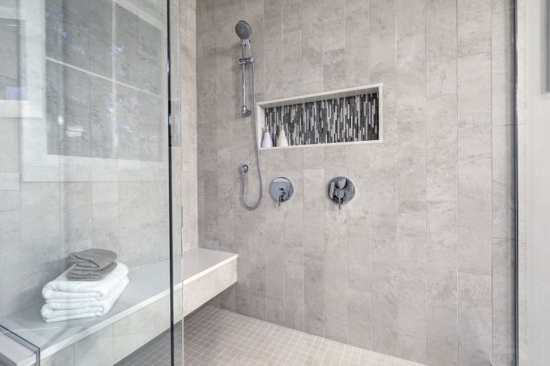 Corner Shower with Built-in Bench